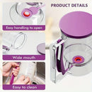 4 Cup Batter Dispenser Measuring Pitcher with Lid, Pancake Cupcake Waffle Batter Separator Jug, Clear Baking Mix Dispenser with Measurement Markings-perple