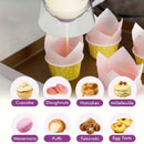 4 Cup Batter Dispenser Measuring Pitcher with Lid, Pancake Cupcake Waffle Batter Separator Jug, Clear Baking Mix Dispenser with Measurement Markings-perple