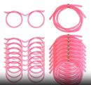 5-Pack Silly Straws Glasses, Reusable Crazy Straws for Kids, Flexible Twisty Straws Fun Eyeglass Frame Drinking Straws, Novelty Party Favors Supplies for Birthday, Game, Christmas, Holiday Decorations