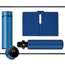 Luxury Corporate Gift Set Temperature Display Bottle Auto Umbrella Notebook, Premium Business Office Gift Hamper, All Weather Practical Employee Client Present-blue