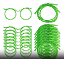 5-Pack Round Glasses-Shaped Straw, PETG, Food-Grade, Odorless, Reusable, Cute & Funny Novelty Straw