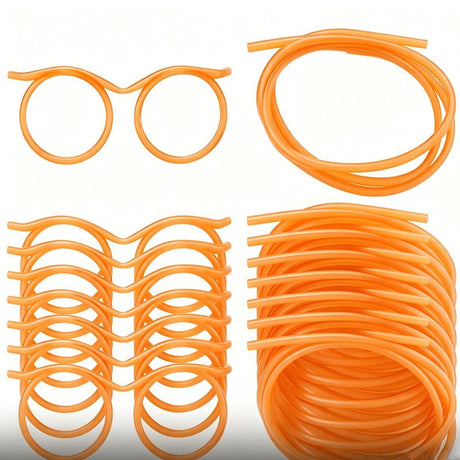 5-Pack Round Glasses-Shaped Straw, PETG, Food-Grade, Odorless, Reusable, Cute & Funny Novelty Straw