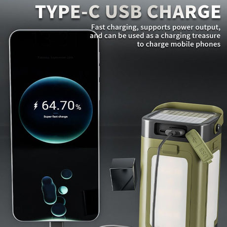 IPX4 Waterproof Camping Lantern Rechargeable Portable Outdoor LED Light with Power Indicator