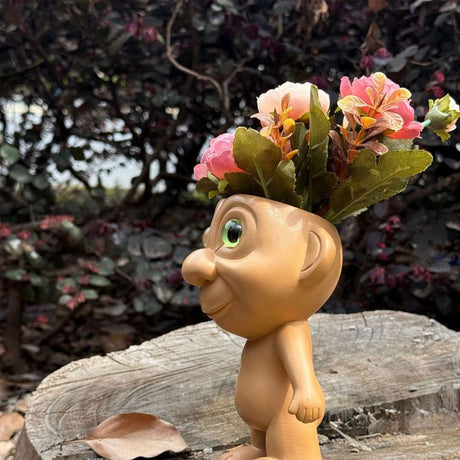 Big Eye Elf Flower Pot – Desktop Bonsai Decorative Ornament for Home Office Garden