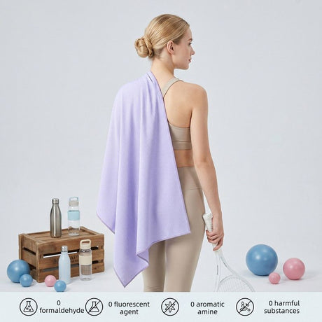 Dual-Sided Quick-Dry Sports Bath Towel – Absorbent, Perfect for Gym, Swimming & Beach-Purple-50*120cm