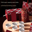 Large Capacity Insulated Cup – Birthday Gift, Ceramic Liner Straw Tumbler – Red