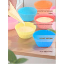 Set of 12 Silicone Cake Cups – High-Temperature Resistant, Home-Use Pudding & Muffin Cups, Baking Mold