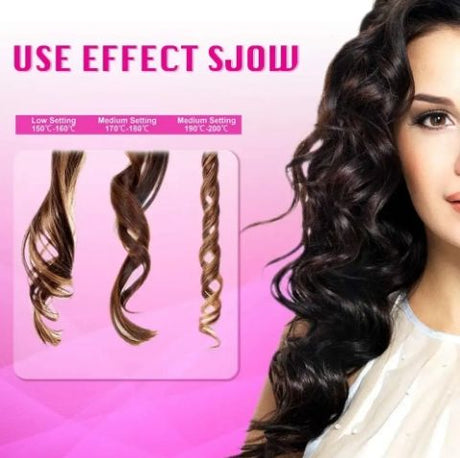 Purple Portable Wireless Auto Hair Curler | Smart Anti-Tangle Curling Wand with 5000mAh Power Bank Function | USB-C Rechargeable Ceramic Hair Roller | Perfect for Quick Salon Curls on the Go