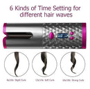 Pink Portable Wireless Auto Hair Curler | Smart Anti-Tangle Curling Wand with 5000mAh Power Bank Function | USB-C Rechargeable Ceramic Hair Roller | Perfect for Quick Salon Curls on the Go