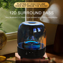Portable Wireless Speaker with 12D Surround Bass, RGB Water Ripple Ambient Light, wireless 5.3, Hands-Free Calling, Wireless Speaker for Home, Outdoor, Party, Compatible with iPhone, Android, Laptop，Grey