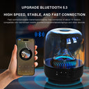 Portable Wireless Speaker with 12D Surround Bass, RGB Water Ripple Ambient Light, wireless 5.3, Hands-Free Calling, Wireless Speaker for Home, Outdoor, Party, Compatible with iPhone, Android, Laptop，Blue