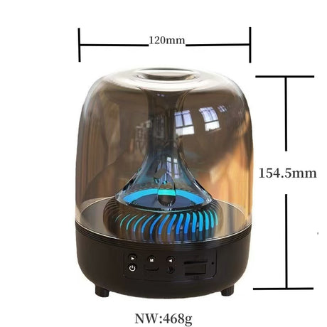 Portable Wireless Speaker with 12D Surround Bass, RGB Water Ripple Ambient Light, wireless 5.3, Hands-Free Calling, Wireless Speaker for Home, Outdoor, Party, Compatible with iPhone, Android, Laptop，Blue