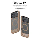 MagSafe Case for iPhone 17 - Brown Matte Shockproof Cover with Hidden Kickstand