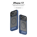 MagSafe Case for iPhone 17 Pro - Blue Matte Shockproof Cover with Hidden Kickstand