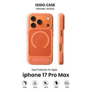 MagSafe Case for iPhone 17 Pro Max - Orange Matte Shockproof Cover with Hidden Kickstand
