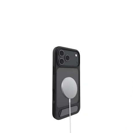 MagSafe Case for iPhone 17 - Black Matte Shockproof Cover with Hidden Kickstand
