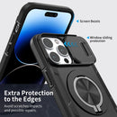 Red Warrior 2-in-1 Magnetic Sliding Lens Case black for iPhone 15 Pro