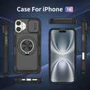 Red Warrior 2-in-1 Magnetic Sliding Lens Case black for iPhone 16