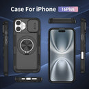 Red Warrior 2-in-1 Magnetic Sliding Lens Case black for iPhone 16 Plus