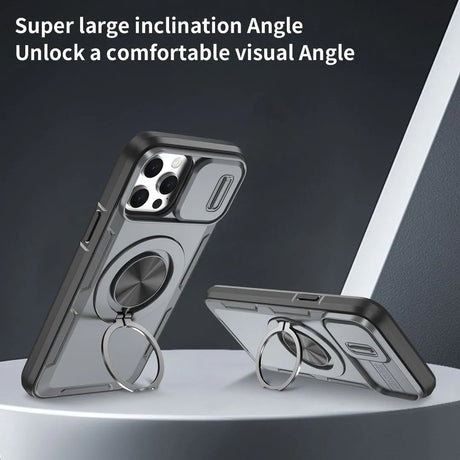 Red Warrior 2-in-1 Magnetic Sliding Lens Case grey for iPhone 12 Pro Max