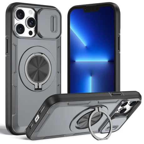 Red Warrior 2-in-1 Magnetic Sliding Lens Case grey for iPhone 13 Pro