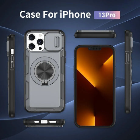Red Warrior 2-in-1 Magnetic Sliding Lens Case grey for iPhone 13 Pro