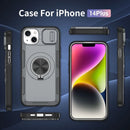 Red Warrior 2-in-1 Magnetic Sliding Lens Case grey for iPhone 14