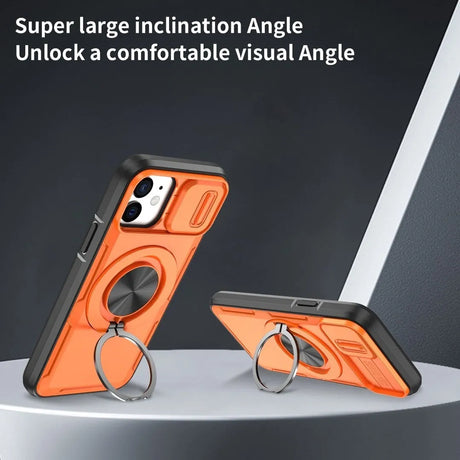 Red Warrior 2-in-1 Magnetic Sliding Lens Case orange for iPhone 12