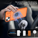 Red Warrior 2-in-1 Magnetic Sliding Lens Case orange for iPhone 15 Plus