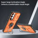 2-in-1 Magnetic Sliding Lens Case, Orange for Samsung S24