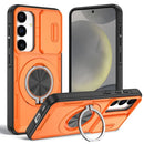 2-in-1 Magnetic Sliding Lens Case, Orange for Samsung S25