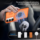 2-in-1 Magnetic Sliding Lens Case, Orange for Samsung S25