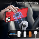 Red Warrior 2-in-1 Magnetic Sliding Lens Case Red for iPhone 14 Plus