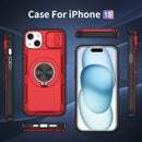 Red Warrior 2-in-1 Magnetic Sliding Lens Case Red for iPhone 15
