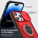 Red Warrior 2-in-1 Magnetic Sliding Lens Case Red for iPhone 15 Pro Max