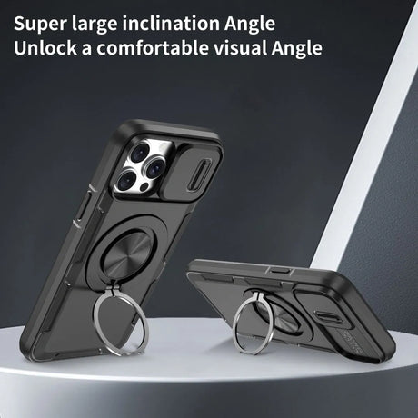 Red Warrior 2-in-1 Magnetic Sliding Lens Case black for iPhone 12 Pro