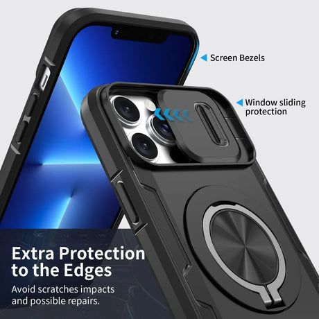 Red Warrior 2-in-1 Magnetic Sliding Lens Case black for iPhone 12 Pro