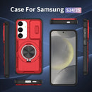 2-in-1 Magnetic Sliding Lens Case, Red for Samsung S24
