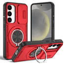 2-in-1 Magnetic Sliding Lens Case, Red for Samsung S25