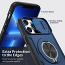 Red Warrior 2-in-1 Magnetic Sliding Lens Case blue for iPhone 13 Pro