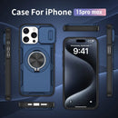 Red Warrior 2-in-1 Magnetic Sliding Lens Case blue for iPhone 15 Pro Max