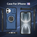 Red Warrior 2-in-1 Magnetic Sliding Lens Case blue for iPhone 16