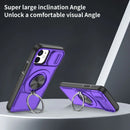 Red Warrior 2-in-1 Magnetic Sliding Lens Case Purple for iPhone 12