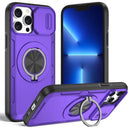Red Warrior 2-in-1 Magnetic Sliding Lens Case Purple for iPhone 13