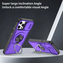 Red Warrior 2-in-1 Magnetic Sliding Lens Case Purple for iPhone 13 Pro