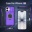Red Warrior 2-in-1 Magnetic Sliding Lens Case Purple for iPhone 17