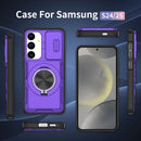 2-in-1 Magnetic Sliding Lens Case, Purple for Samsung S24