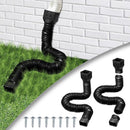 Rain Gutter Downspout Extensions Flexible Universal Drain Downspout Extender Drainage Connector Extendable From 20in to 29in Black