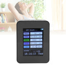 Indoor Air Quality Monitor for TUYA WiFi Smart PM2.5 Formaldehyde Testing 7 in 1 Calendar Time Function Air Quality Detector Black WIFI Version VOC