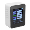 Indoor Air Quality Monitor for TUYA WiFi Smart PM2.5 Formaldehyde Testing 7 in 1 Calendar Time Function Air Quality Detector White WIFI Version VOC